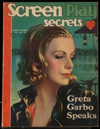 4a435 SCREEN PLAY magazine June 1930 wonderful art of beautiful Greta Garbo by Henry Clive!