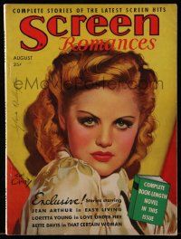 4a445 SCREEN ROMANCES magazine August 1937 wonderful art of sexy Simone Simon by Earl Christy!