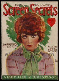 4a298 SCREEN SECRETS magazine December 1927 portrait of sexy Clara Bow, Night Life of Hollywood!