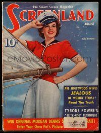 4a459 SCREENLAND magazine August 1941 great portrait of Judy Garland in sailor suit & sailboat!