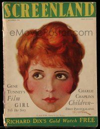 4a450 SCREENLAND magazine December 1926 great art of sexy redhead Clara Bow by Jay Weaver!