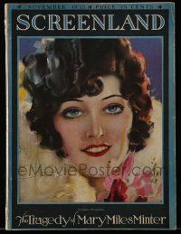 4a449 SCREENLAND magazine November 1923 wonderful art of sexy Gloria Swanson by Rolf Armstrong!