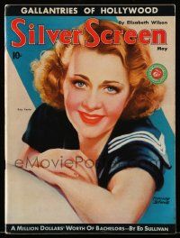4a463 SILVER SCREEN magazine May 1936 wonderful art of pretty Ruby Keeler by Marland Stone!