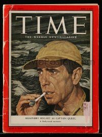 4a306 TIME magazine June 7, 1954 art of Humphrey Bogart as Captain Queeg by Ernest Hamlin Baker!