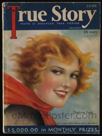 4a352 TRUE STORY magazine June 1930 wonderful cover art of Thelma Todd by Jules Cannert!