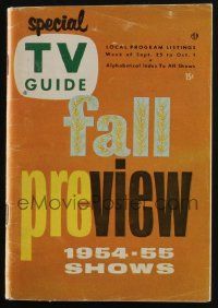 4a310 TV GUIDE magazine October 1, 1954 special Fall Preview issue + great articles!