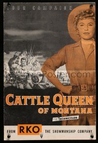 4a542 CATTLE QUEEN OF MONTANA pressbook '54 sexy cowgirl Barbara Stanwyck, Ronald Reagan!