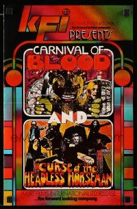 4a568 CURSE OF THE HEADLESS HORSEMAN/CARNIVAL OF BLOOD pressbook '72 cool horror double bill!