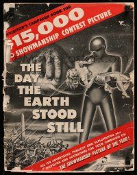 4a575 DAY THE EARTH STOOD STILL pressbook '51 Robert Wise, classic art of Gort & Patricia Neal!
