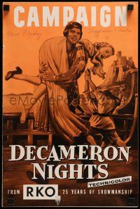 4a578 DECAMERON NIGHTS pressbook '53 Joan Fontaine & Louis Jourdan, love tales enjoyed by millions!
