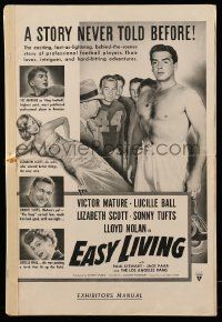 4a599 EASY LIVING pressbook '49 Lucille Ball, Victor Mature, Lizabeth Scott, Jacques Tourneur