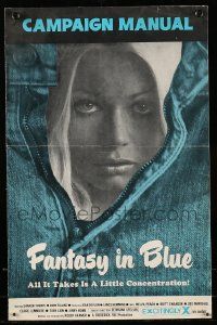 4a612 FANTASY IN BLUE pressbook '78 sexiest Sharon Thorpe, all it takes is a little concentration!