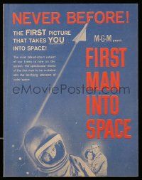 4a619 FIRST MAN INTO SPACE pressbook '59 the most dangerous & daring mission, cool astronaut art!