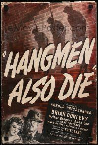 4a664 HANGMEN ALSO DIE pressbook '43 directed by Fritz Lang, Brian Donlevy, great dramatic art!