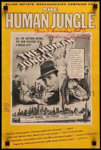 4a683 HUMAN JUNGLE pressbook '54 Gary Merrill, sexy Jan Sterling, the inside police story!