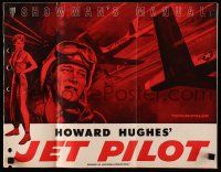 4a689 JET PILOT pressbook '57 John Wayne flies with the Screaming Eagles, Janet Leigh, Hughes