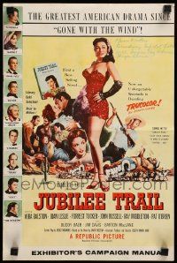 4a693 JUBILEE TRAIL pressbook '54 the greatest American drama since Gone with the Wind!