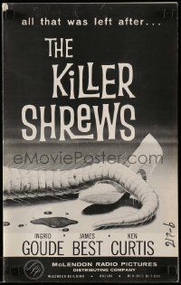 4a698 KILLER SHREWS/GIANT GILA MONSTER pressbook '59 great monster artwork, sci-fi double-bill!