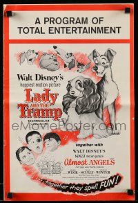 4a711 LADY & THE TRAMP/ALMOST ANGELS pressbook '62 Walt Disney cartoon & live action double-bill