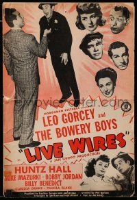 4a728 LIVE WIRES pressbook '46 Leo Gorcey, Huntz Hall & Bowery Boys, wacky images!