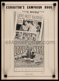 4a743 LOVE NEST pressbook '51 William Lundigan stands between sexy Marilyn Monroe & June Haver!