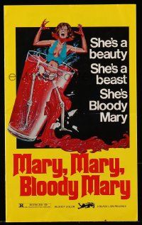 4a761 MARY MARY BLOODY MARY pressbook '76 gruesome art of woman dissolving in gigantic glass of acid