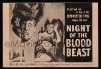 4a803 NIGHT OF THE BLOOD BEAST pressbook '58 art of sexy girl & monster hand holding severed head!