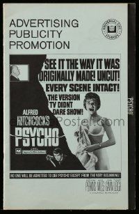 4a844 PSYCHO pressbook R69 sexy Janet Leigh, Anthony Perkins, Alfred Hitchcock classic!