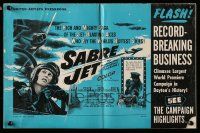 4a871 SABRE JET pressbook '53 Robert Stack, jet-blasting ace who flies the world's hottest skies!