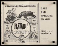4a668 HATARI pressbook supplement '62 Howard Hawks, art of John Wayne rounding up rhino in Africa!
