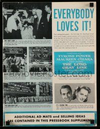 4a731 LONG GRAY LINE pressbook supplement '54 Tyrone Power, Maureen O'Hara, West Point cadets!