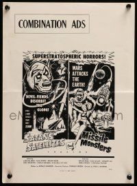 4a876 SATAN'S SATELLITES/MISSILE MONSTERS pressbook supplement '58 cool outer-space double feature!