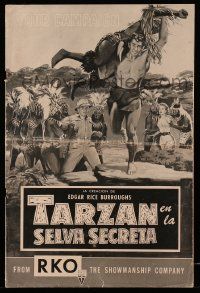 4a929 TARZAN'S HIDDEN JUNGLE Spanish/U.S. export pressbook '55 art of Gordon Scott rescuing Vera Miles!