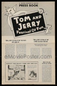 4a943 TOM & JERRY FESTIVAL OF FUN pressbook '62 many violent cartoon images of Tom & Jerry!
