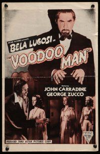 4a974 VOODOO MAN pressbook R50s Bela Lugosi, John Carradine, George Zucco, cool zombie images!