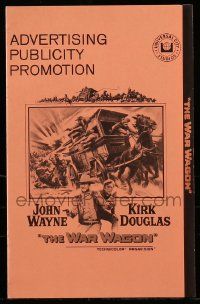 4a977 WAR WAGON pressbook '67 cowboys John Wayne & Kirk Douglas, armored stagecoach artwork!