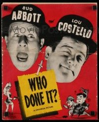 4a987 WHO DONE IT pressbook '42 Abbott & Costello are caught by William Bendix & Gargan!