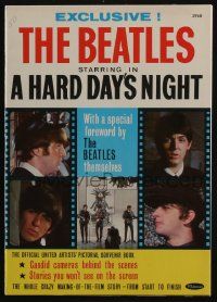 4a266 HARD DAY'S NIGHT magazine '64 The Beatles, official United Artists pictorial souvenir book!