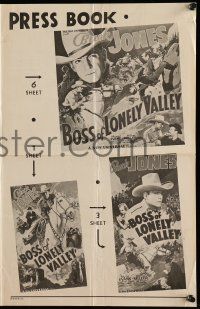 4a521 BOSS OF LONELY VALLEY pressbook '37 Buck Jones & a G-Man fight against crooked forgers!