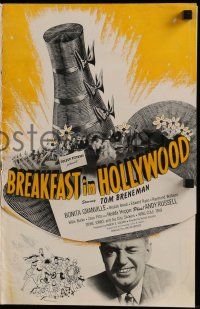 4a528 BREAKFAST IN HOLLYWOOD pressbook '46 Spike Jones and His City Slickers, Nat King Cole Trio!