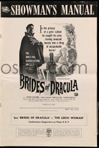 4a533 BRIDES OF DRACULA pressbook '60 Terence Fisher, Hammer, Peter Cushing as Van Helsing!