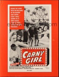 4a540 CARNY GIRL pressbook '70 behind the scenes with wild girls of the midway skin shows!