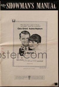 4a547 CHARADE pressbook '63 art of tough Cary Grant & sexy Audrey Hepburn, expect the unexpected!