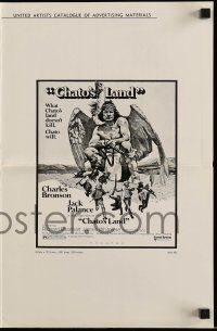 4a549 CHATO'S LAND pressbook '72 what Charles Bronson's land doesn't kill, he will, cool artwork!