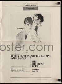 4a550 CHILDREN'S HOUR pressbook '62 Audrey Hepburn & Shirley MacLaine, directed by William Wyler!