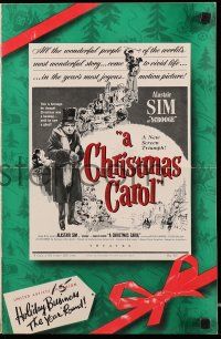 4a552 CHRISTMAS CAROL pressbook '51 Charles Dickens holiday classic, Alastair Sim as Scrooge!