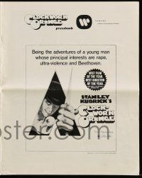 4a554 CLOCKWORK ORANGE pressbook '72 Stanley Kubrick classic, Phillip Castle art, Malcolm McDowell