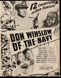 4a589 DON WINSLOW OF THE NAVY pressbook R52 Universal serial, 12 chapters of sea thrills!