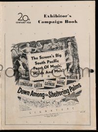 4a591 DOWN AMONG THE SHELTERING PALMS pressbook '53 Jane Greer, Mitzi Gaynor & Gloria De Haven!