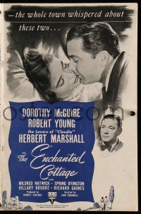 4a602 ENCHANTED COTTAGE pressbook '45 Dorothy McGuire & Robert Young live in a fantasy world!